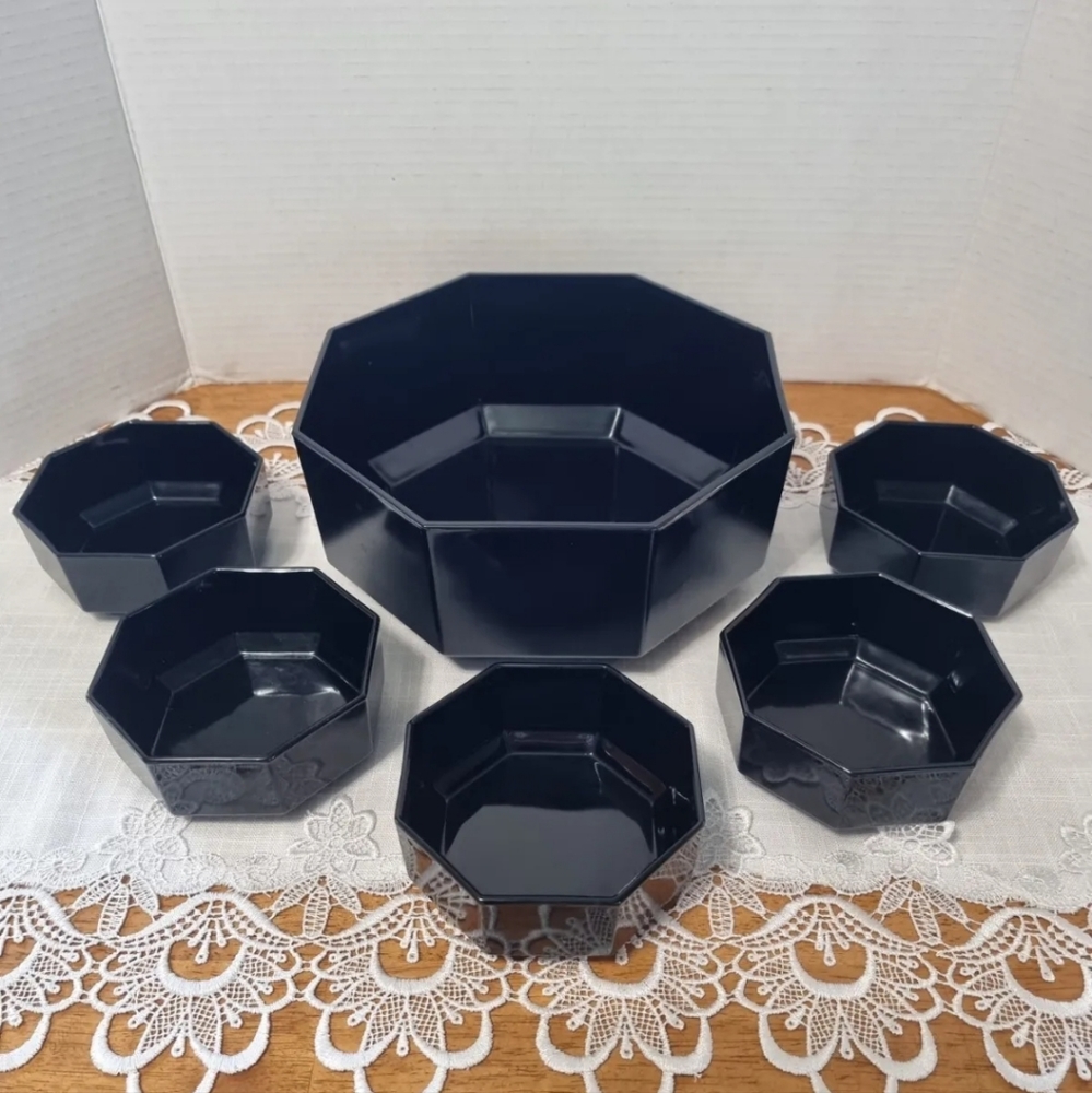 Vintage 6 Piece Arcoroc Glass France Fruit Salad & Dessert Bowls